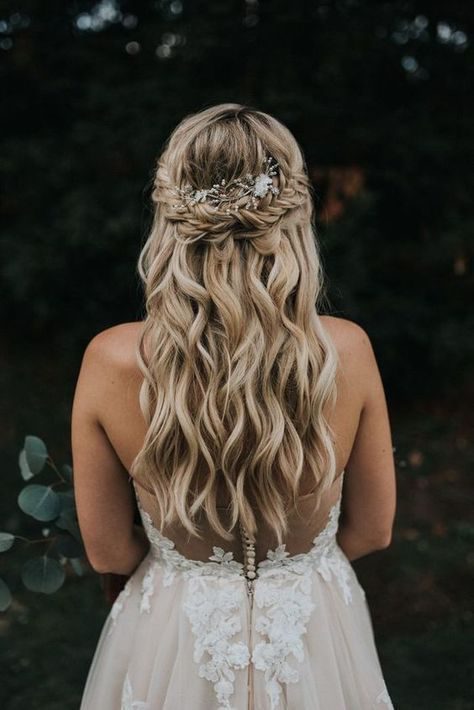 waterfall braid wedding hair